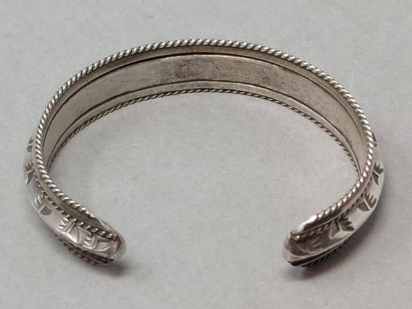 Vintage Navajo Sterling Silver MC Tsasie Cuff Bracelet