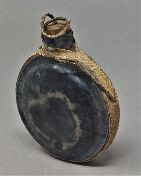 Small Spanish Colonial / Navajo Tin and Leather Canteen