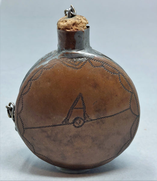 Small Navajo Copper Canteen with Cork Stopper Rocker Engraved