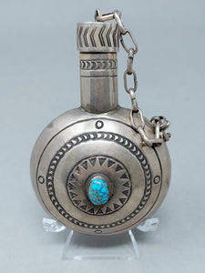 Vintage Navajo Silver and Turquoise Canteen