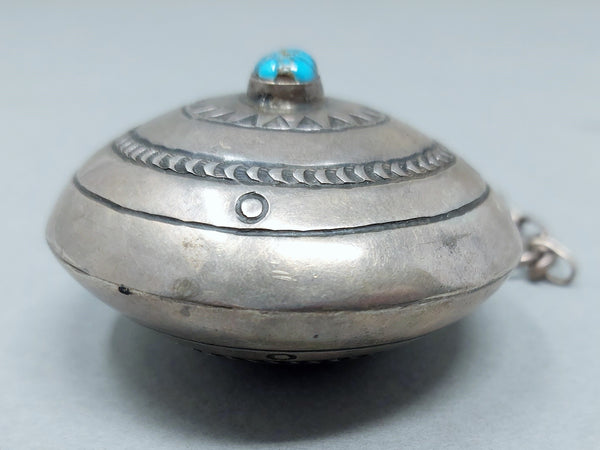 Vintage Navajo Silver and Turquoise Canteen