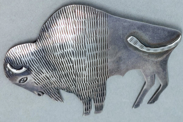 Navajo Sterling Silver Buffalo Pin Dennis Ramone