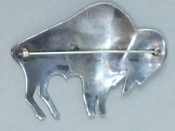 Navajo Sterling Silver Buffalo Pin Dennis Ramone