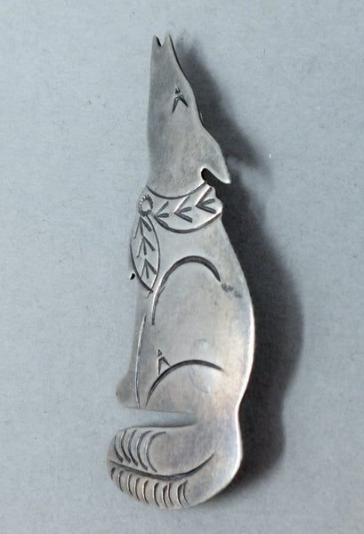 Navajo Sterling Silver Coyote Pin