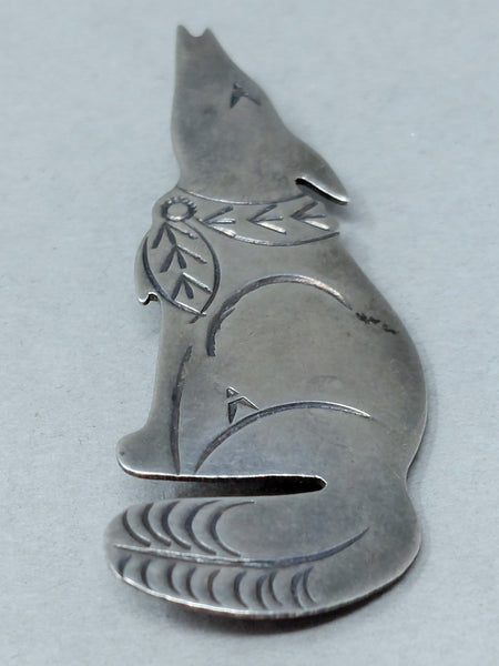 Navajo Sterling Silver Coyote Pin