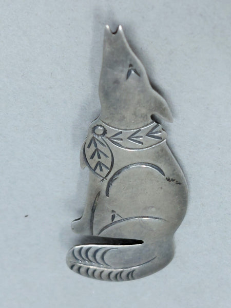 Navajo Sterling Silver Coyote Pin