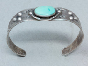 Fred Harvey Navajo Sterling Silver Turquoise Cuff