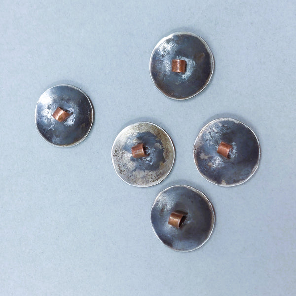 Navajo Sterling Silver Button with great Stamping 5 pcs