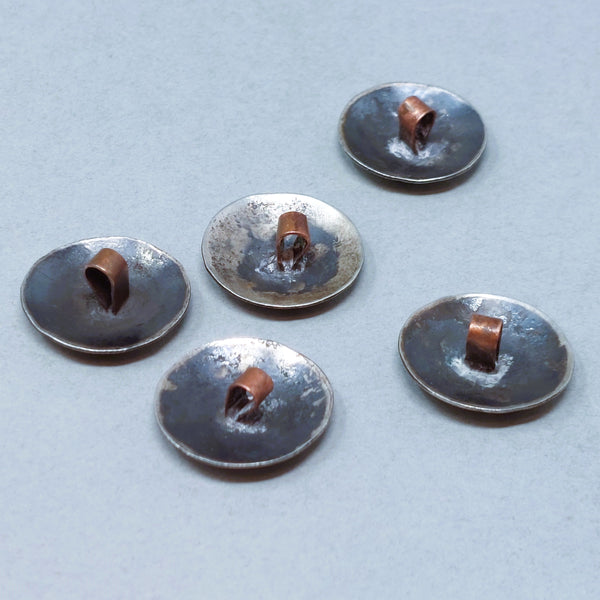 Navajo Sterling Silver Button with great Stamping 5 pcs