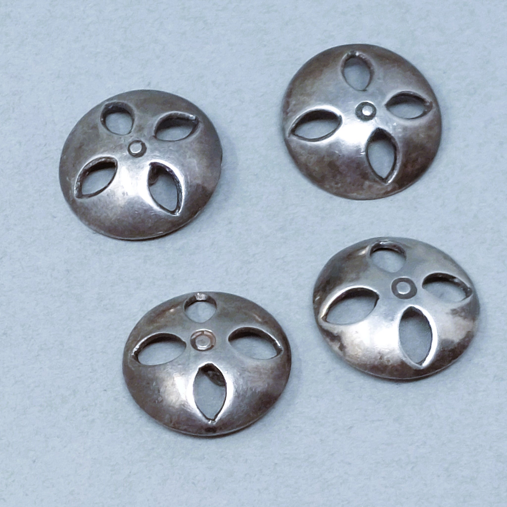 Navajo Sterling Silver Pierced Button  4 Pcs