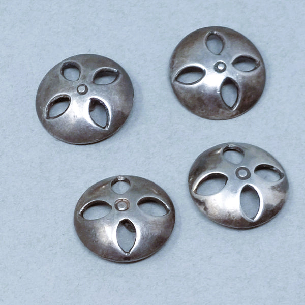 Navajo Sterling Silver Pierced Button  4 Pcs