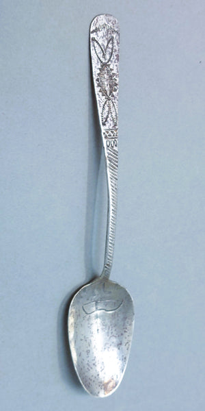 Navajo Antique Silver Souvenir Spoon Great Stamp Work Circa 1900 Bow & Arrow