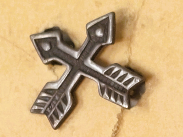 Navajo Sterling Silver Crossed Arrow Pin Brooch on Trading Post Tag