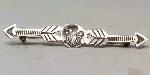 Vintage Navajo Sterling Silver Pin / Brooch with Arrows & Thunderbird