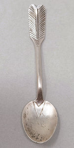 Navajo Antique Silver Demitasse Souvenir Spoon with Feathers