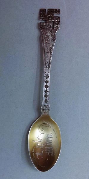 WHIRLING LOG NAVAJO Sterling Silver Souvenir Spoon