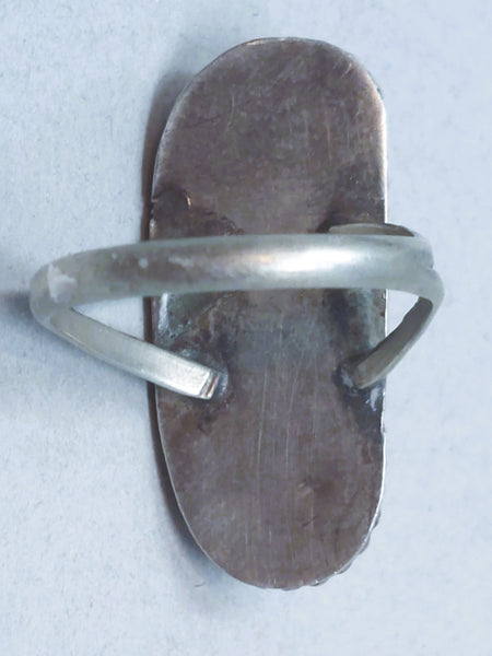 Navajo turquoise ring 3 stone Sz 8