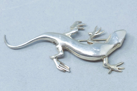 Southwest Sterling Silver Lizard Gecko Pin