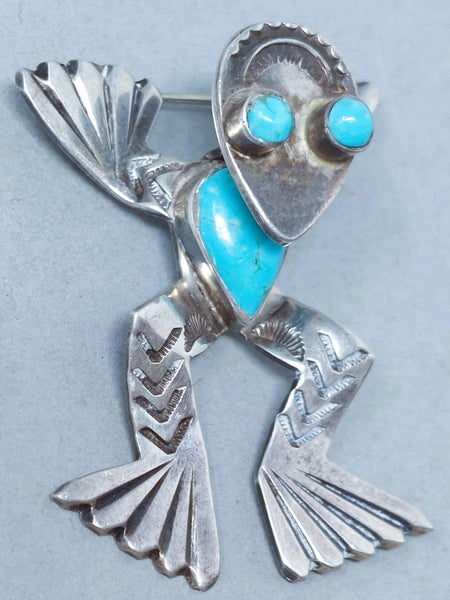 Navajo Sterling Silver Frog Pin / Brooch