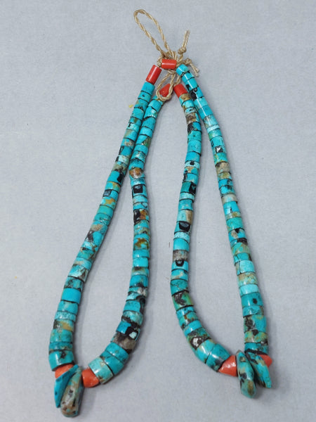 Santa Domingo / Pueblo Turquoise &  Shell (heishi) JACLA Pendant \ Drop \ Earrings