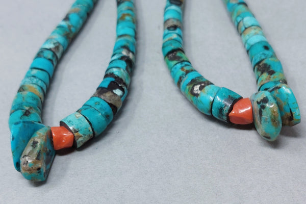 Santa Domingo / Pueblo Turquoise &  Shell (heishi) JACLA Pendant \ Drop \ Earrings