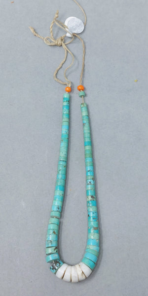 Santa Domingo / Pueblo SINGLE Turquoise &  Shell (heishi) JACLA Pendant \ Drop \ Earrings