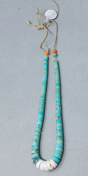 Santa Domingo / Pueblo SINGLE Turquoise &  Shell (heishi) JACLA Pendant \ Drop \ Earrings