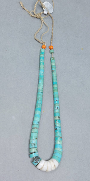 Santa Domingo / Pueblo SINGLE Turquoise &  Shell (heishi) JACLA Pendant \ Drop \ Earrings