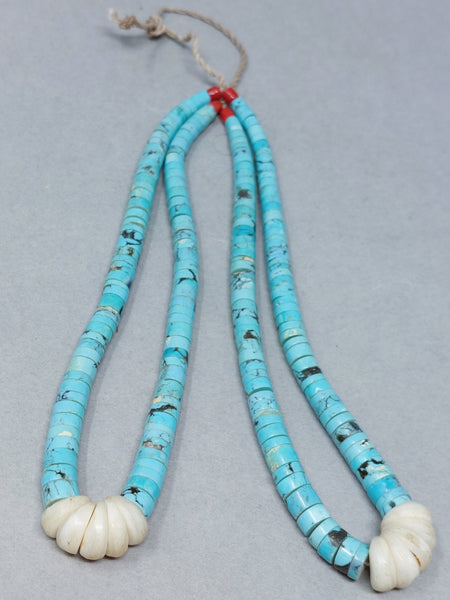 Santa Domingo / Pueblo Turquoise &  Shell (heishi) JACLA Pendant \ Drop \ Earrings