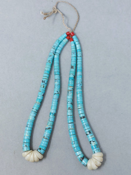 Santa Domingo / Pueblo Turquoise &  Shell (heishi) JACLA Pendant \ Drop \ Earrings