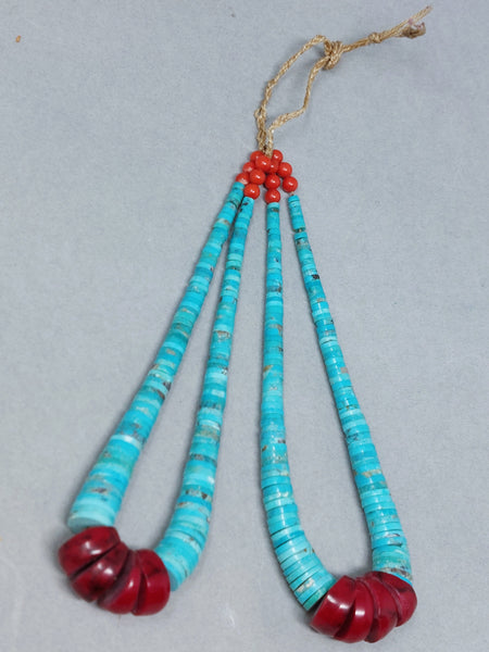 Santa Domingo / Pueblo Red Jasper Turquoise JACLA Pendant \ Drop \ Earrings