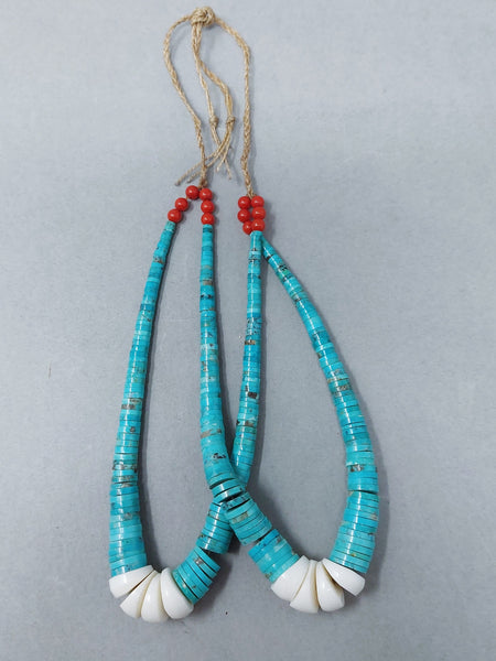 Santa Domingo / Pueblo Shell Turquoise JACLA Pendant \ Drop \ Earrings