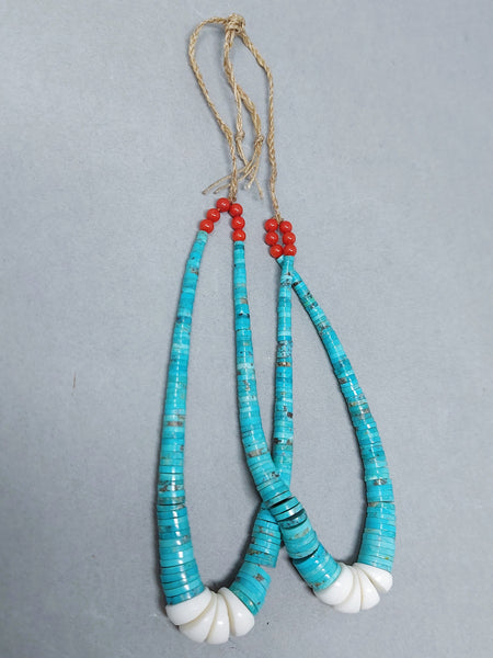 Santa Domingo / Pueblo Shell Turquoise JACLA Pendant \ Drop \ Earrings