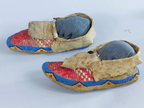 Native American Moccasins,  Sioux 1880's Quilled and Beaded