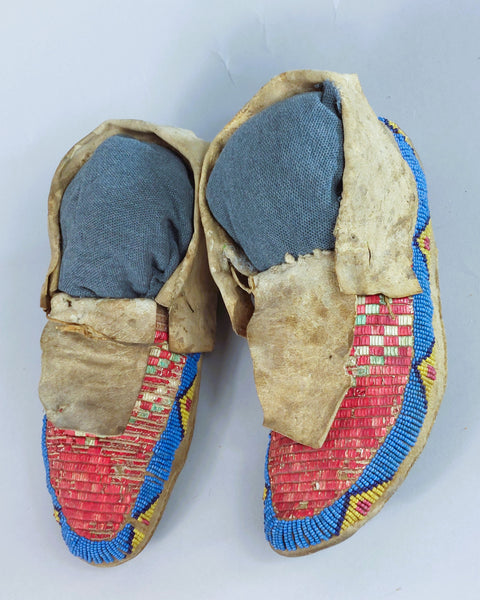 Native American Moccasins,  Sioux 1880's Quilled and Beaded