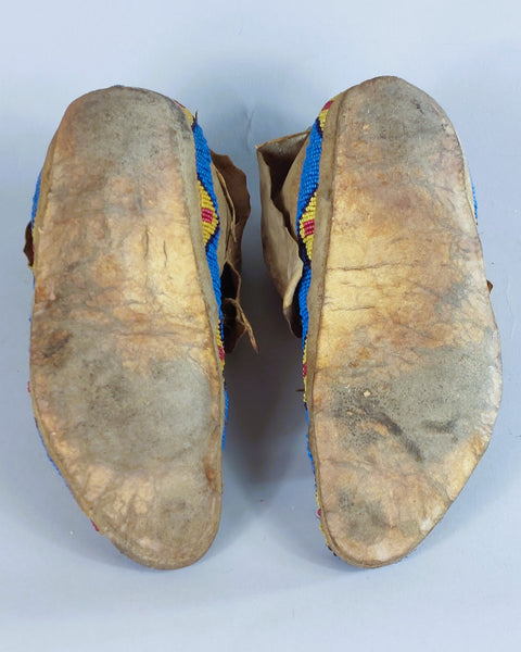 Native American Moccasins,  Sioux 1880's Quilled and Beaded