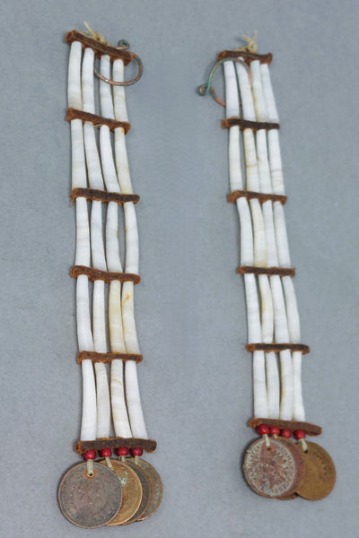 Native American Plains Indian Dentalium Shell Earrings