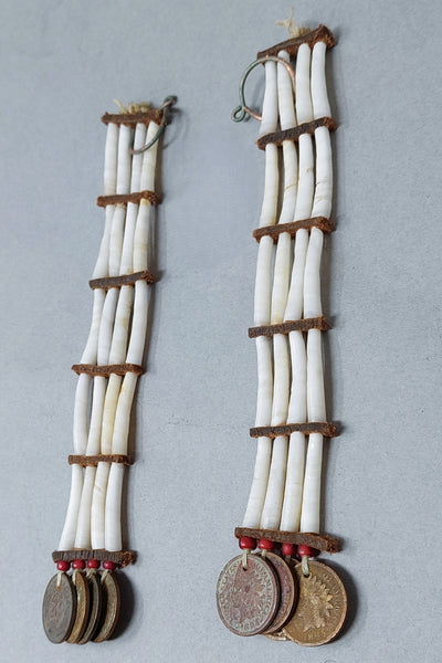 Native American Plains Indian Dentalium Shell Earrings