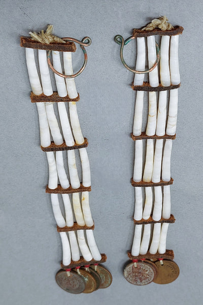 Native American Plains Indian Dentalium Shell Earrings