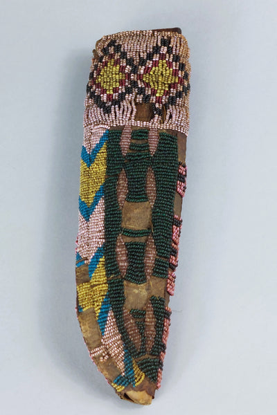 Native American Plains Early Seed Beaded Knife Sheath