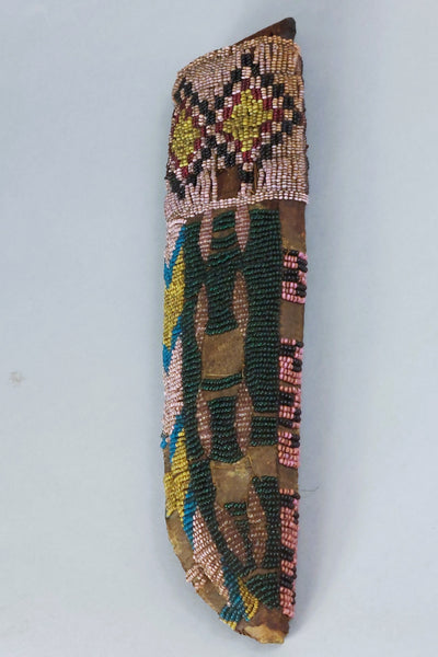 Native American Plains Early Seed Beaded Knife Sheath