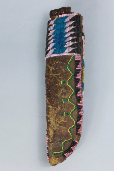 Native American Plains Early Seed Beaded Knife Sheath