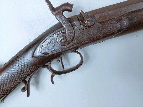 Mid 19th Plains Rifle Double Keyed Iron Mounts