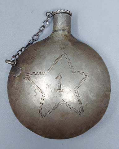 Early Navajo Sterling Silver Canteen Rocker Engraved