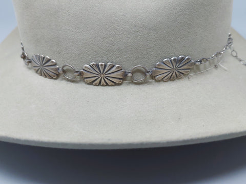 Navajo wrought Sterling Silver  Concho Hat Band / Necklace