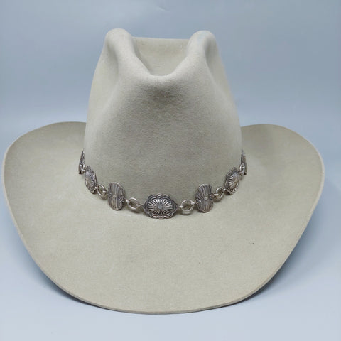 Southwestern Navajo wrought Sterling Silver  Concho Hat Band / Necklace