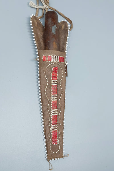 Native American Woodlands Quilled and Beaded Sheath wtih Knife