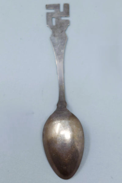 Navajo Antique Silver Souvenir Spoon Whirling Logs with Stamped Bowl
