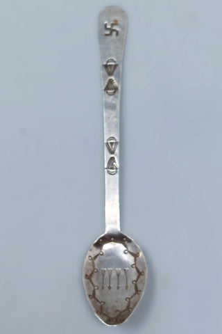 Navajo Antique Silver Souvenir Spoon Stamped Whirling Logs & Arrows