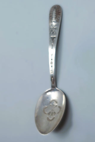 Navajo Antique Silver Souvenir Spoon Stamped & Repousse